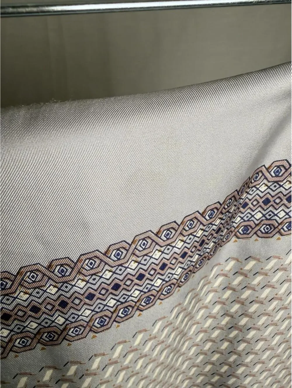 100% Silk Scarf Wrap with Tassels and Delicate Pattern Some Staining See Photos